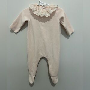 Chloé Baby Pink Velour Crewneck Jumpsuit